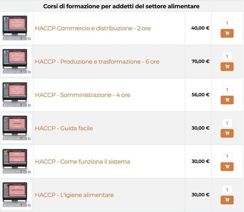 corsi di formazione HACCP